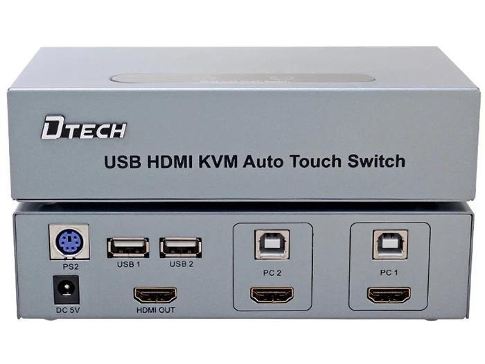 Bộ KVM Switch HDMI 2 ra 1 1080P 3D Dtech DT-8121
