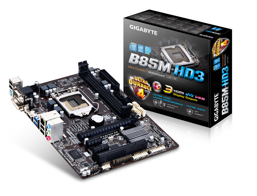 Bo mạch chủ - Mainboard Gigabyte GA B85M-HD3 - Socket 1150, Intel B85, 2 x DIMM, Max 16GB, DDR3