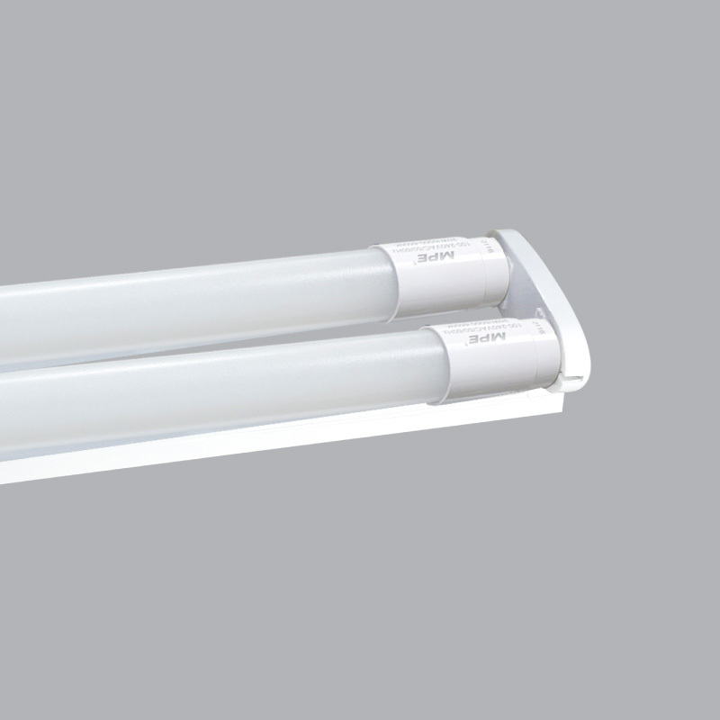 Bộ máng batten + bóng LED tube T8 thủy tinh 2x18W – 1.2m, ánh sáng trắng, MPE, mã MGT8-220T