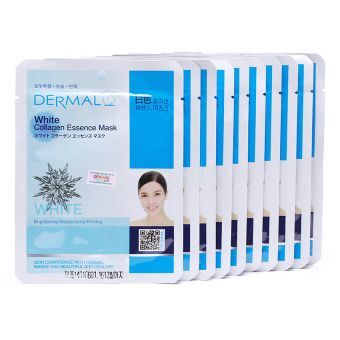 Bộ mặt nạ collagen dưỡng trắng da Dermal White Collagen Essence Mask 10 gói/bộ