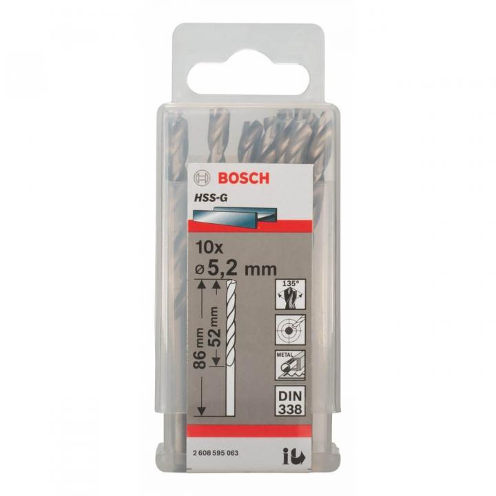Bộ mũi khoan sắt HSS-G Bocsh 2608595063 - 10 mũi, 5.2mm