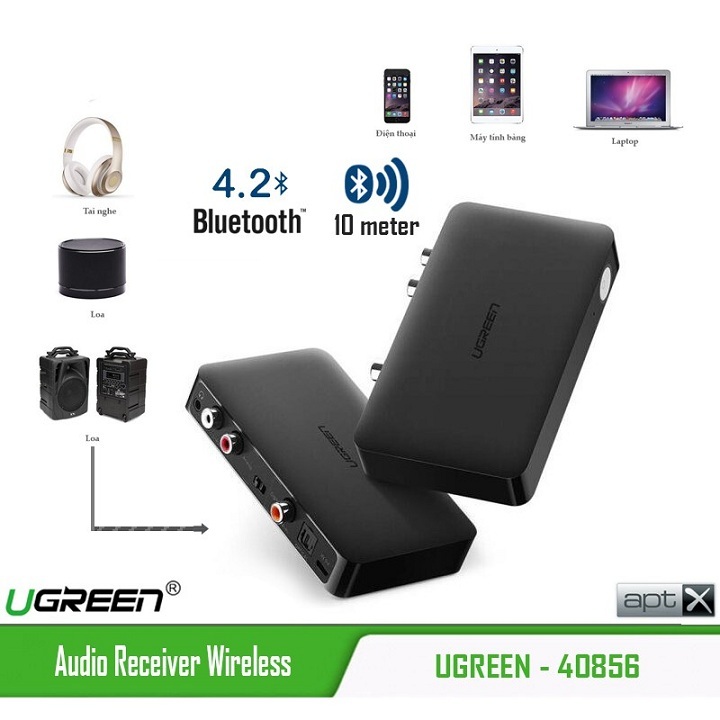 Bộ nhận và phát Blueooth V4.2 từ Smartphone TAB Laptop ra Loa Ampli âm thanh HIFI UGREEN 40856