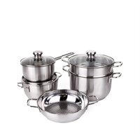 Bộ Nồi Fivestar FS08CG1 - Inox 5 Cái  3 Đáy Nắp Kính