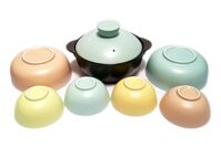 Bộ nồi, tô, chén sứ Pastel Donghwa Z-000134