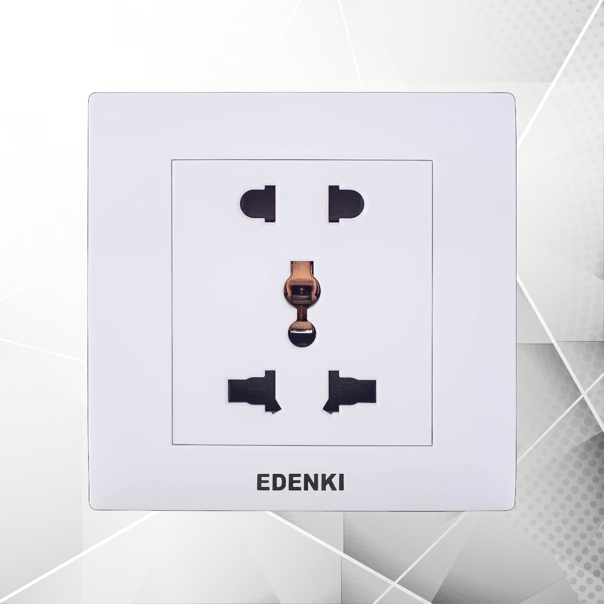 Bộ ổ cắm đôi 3 chấu Edenki EE-005