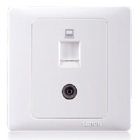 Bộ ổ cắm TV và ổ cắm dữ liệu RJ45 Cat.5e Simon 55302S
