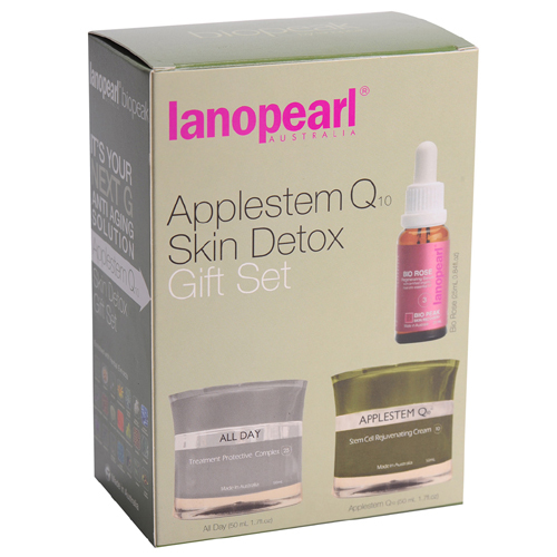 Bộ sản phẩm giải độc tố, tái tạo phục hồi Lanopearl Applestem Q10 Skin Detox Gift Set