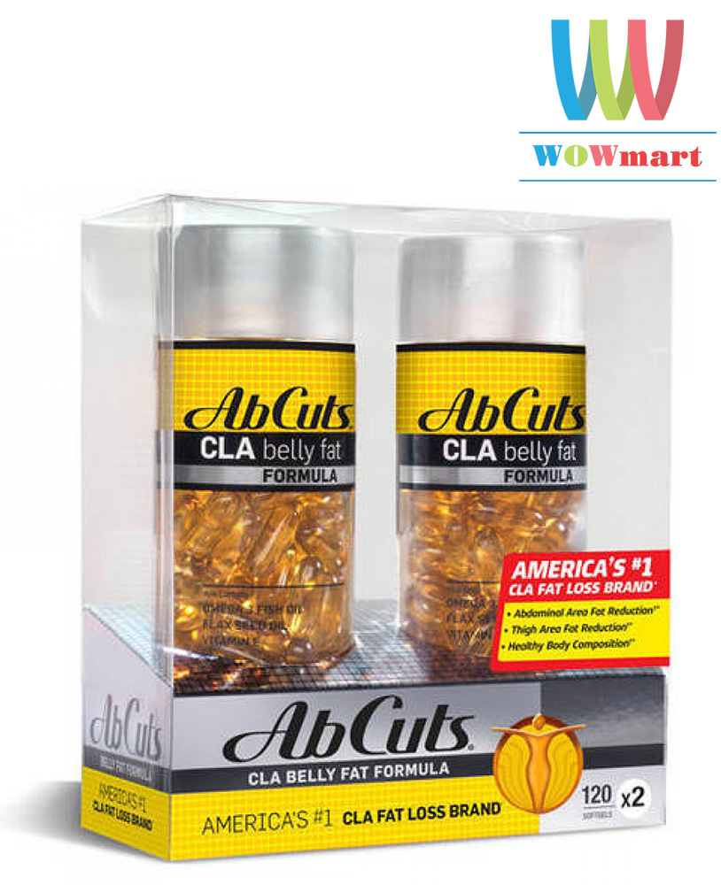 Bộ sản phẩm giảm béo AbCuts CLA Belly Fat Formula 120v x2