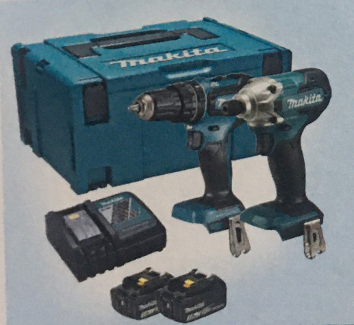 Bộ sản phẩm máy khoan búa và máy vặn vít dùng pin DLX2394J