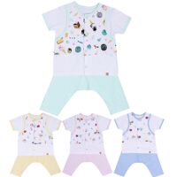 Bộ sơ sinh hai lớp ngực họa tiết TN1-7011 - 0-3 tháng