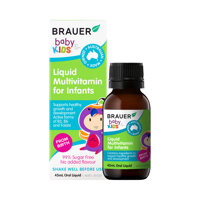 Bổ sung vitamin nhóm B và multivitamin cho trẻ Brauer Baby & Kids Liquid Multivitamin for Infants 0+ 45ml