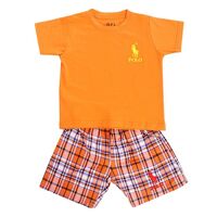 Bộ Thun Bé Trai Áo Polo Và Quần Carô Nanio BT005