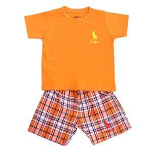 Bộ Thun Bé Trai Áo Polo Và Quần Carô Nanio BT005