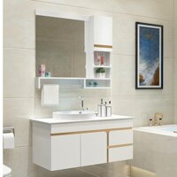 Bộ tủ, chậu, bàn đá, kệ gương lavabo Zento ZT-LV890