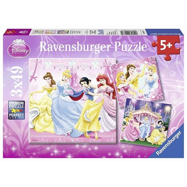 Bộ Xếp Hình Ravensburger Puzzle Snow White RV092772 (3 Bộ 49 Mảnh Ghép)
