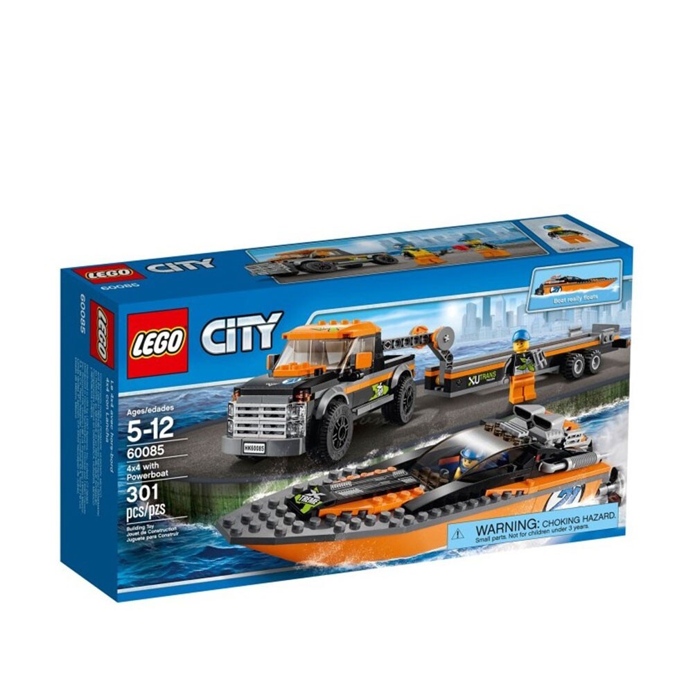 Bộ xếp hình Xe kéo và canô Lego City 60085