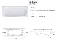Bồn tắm nằm Cotto BT210-BH220