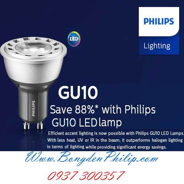 Bóng đèn led Philips Master GU10 - 5.5W , quang thông 400 lm