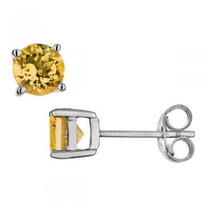 Bông Tai Bạc Thảo Linh Jewelry Cao Cấp Gắn Đá Topaz Màu Vàng BT0022