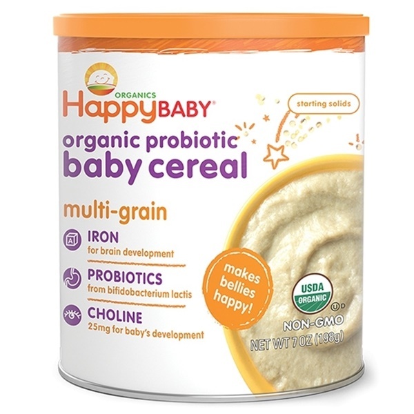 Bột ăn dặm ngũ cốc yến mạch Happy Baby Organic Probiotic Baby Cereal
