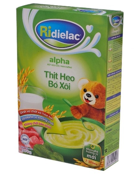 Bột ngũ cốc heo bó xôi Ridielac Alpha - 200g