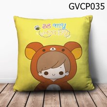 Gối vuông cậu bé gấu nâu - GVCP035