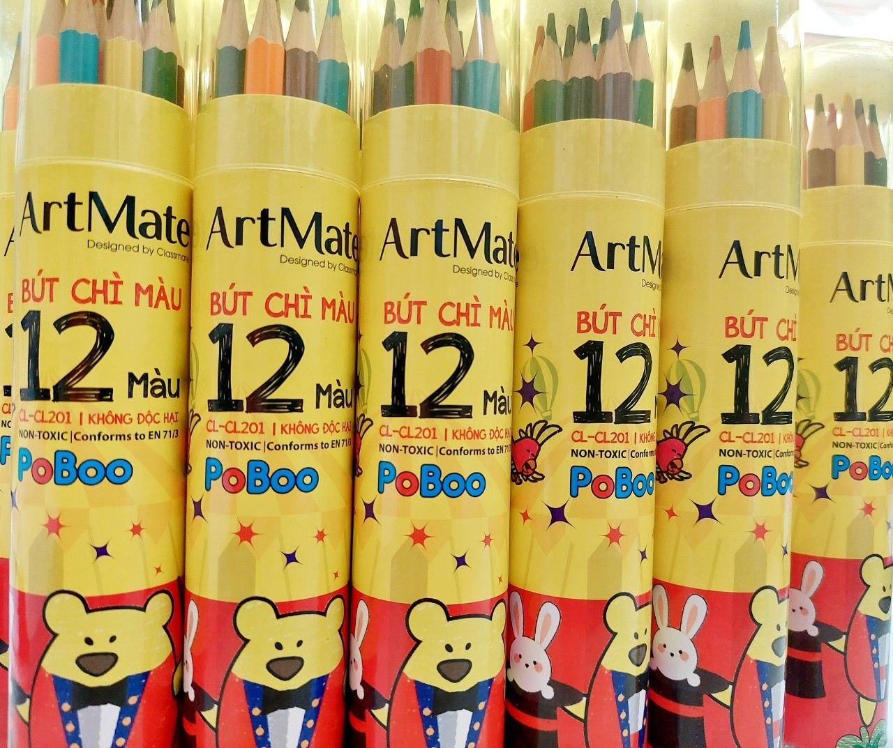 Bút chì màu gỗ lon ArtMate CL201 - 12 màu
