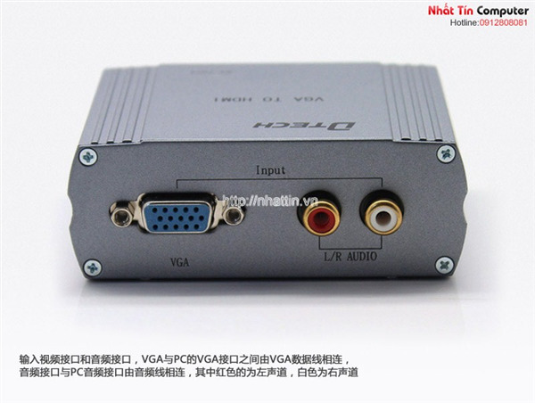 BỘ CHUYỂN ĐỔI TÍN HIỆU VGA SANG HDMI AUDIO DTECH DT-7004 