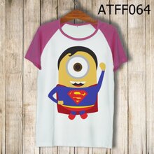 Áo thun tay màu Minions Superman ATFF064