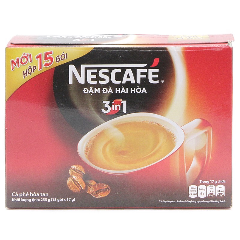 Cà phê sữa Nescafe đậm đà hài hòa hộp 15 gói x 17g