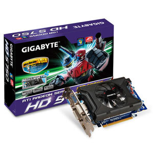 Card đồ họa (VGA Card) Gigabyte R575OC-1GI -  Radeon HD5750, GDDR5, 1GB, 128 bit, 	PCI-E 2.0