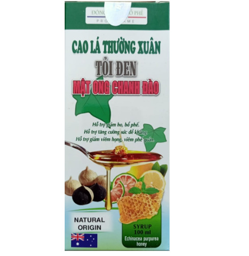 Cao lá thường xuân tỏi đen mật ong chanh đào 100ml