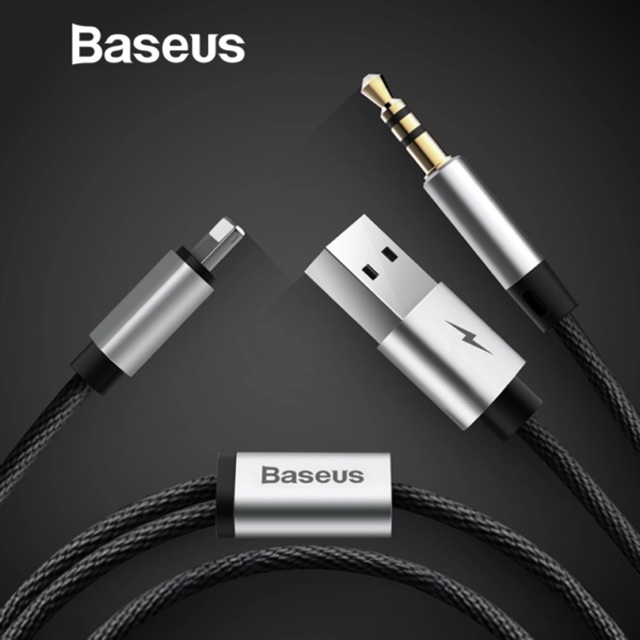 Cáp chuyển cổng Lightning sang Audio AUX 3.5mm + USB Baseus L34