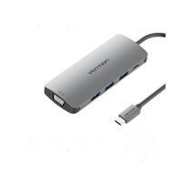 Cáp chuyển đổi Type-C sang VGA  3 cổng USB 3.0  Type-C PD Vention CGQHA