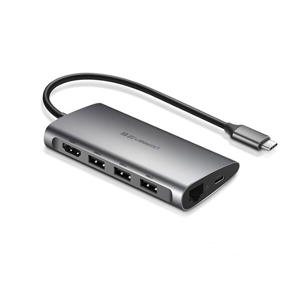 Cáp chuyển đổi USB-C sang HDMI + USB 3.0 + LAN 1Gbps + Card Reader Ugreen 50538