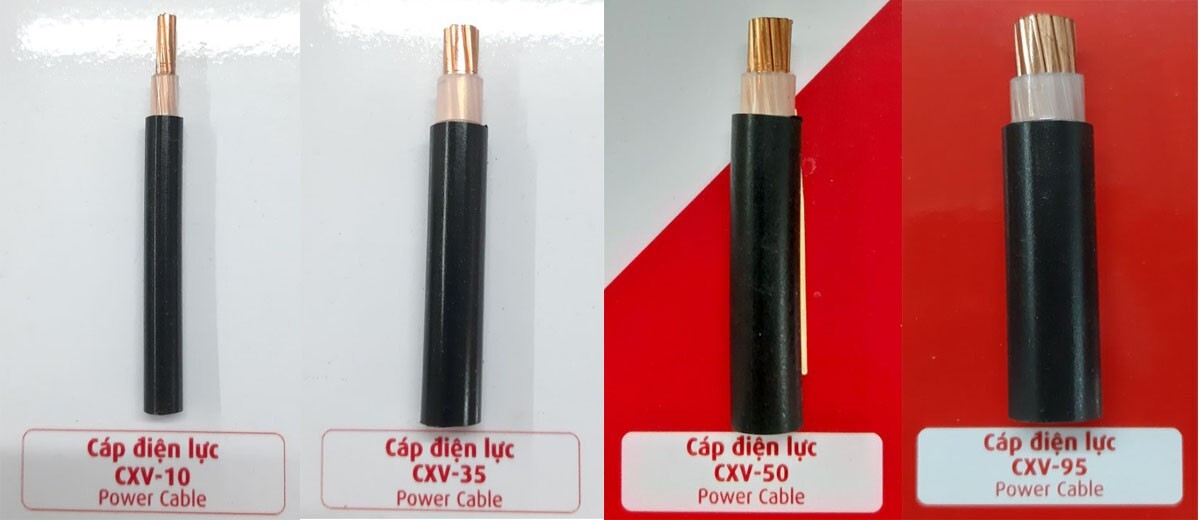 Cáp điện lực hạ thế 1 lõi ruột nhôm cách điện XLPE 0.6/1kV Cadivi CV AXV10