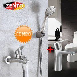 Cặp đôi sen tắm và vòi chậu lavabo inox304 Zento CB012