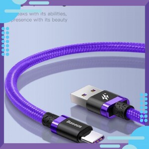 Cáp sạc nhanh Type C Baseus Purple Gold HW Flash Charge Cable