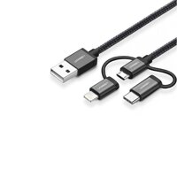 Cáp sạc Type-C+ Lightning + Micro USB 3 trong 1 dài 1m Ugreen 80326