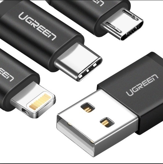 Cáp sạc USB Type-C+ Lightning + Micro USB dài 1.5m Ugreen 50206