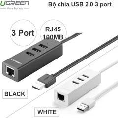 Cáp USB 2.0 to Lan + USB 2.0 chia 3 cổng Ugreen 30298