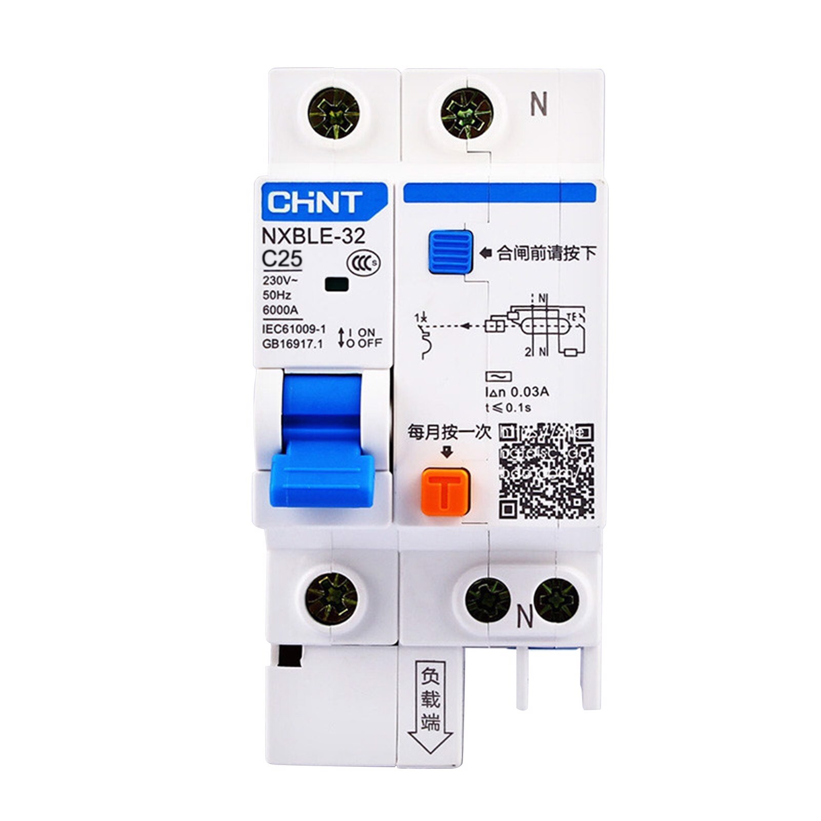 Cầu dao RCBO Chint NXBLE-32 1P+N 16A
