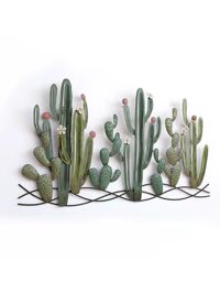 Cây hoa xương rồng tranh sắt gắn tường hiện đại KM3333