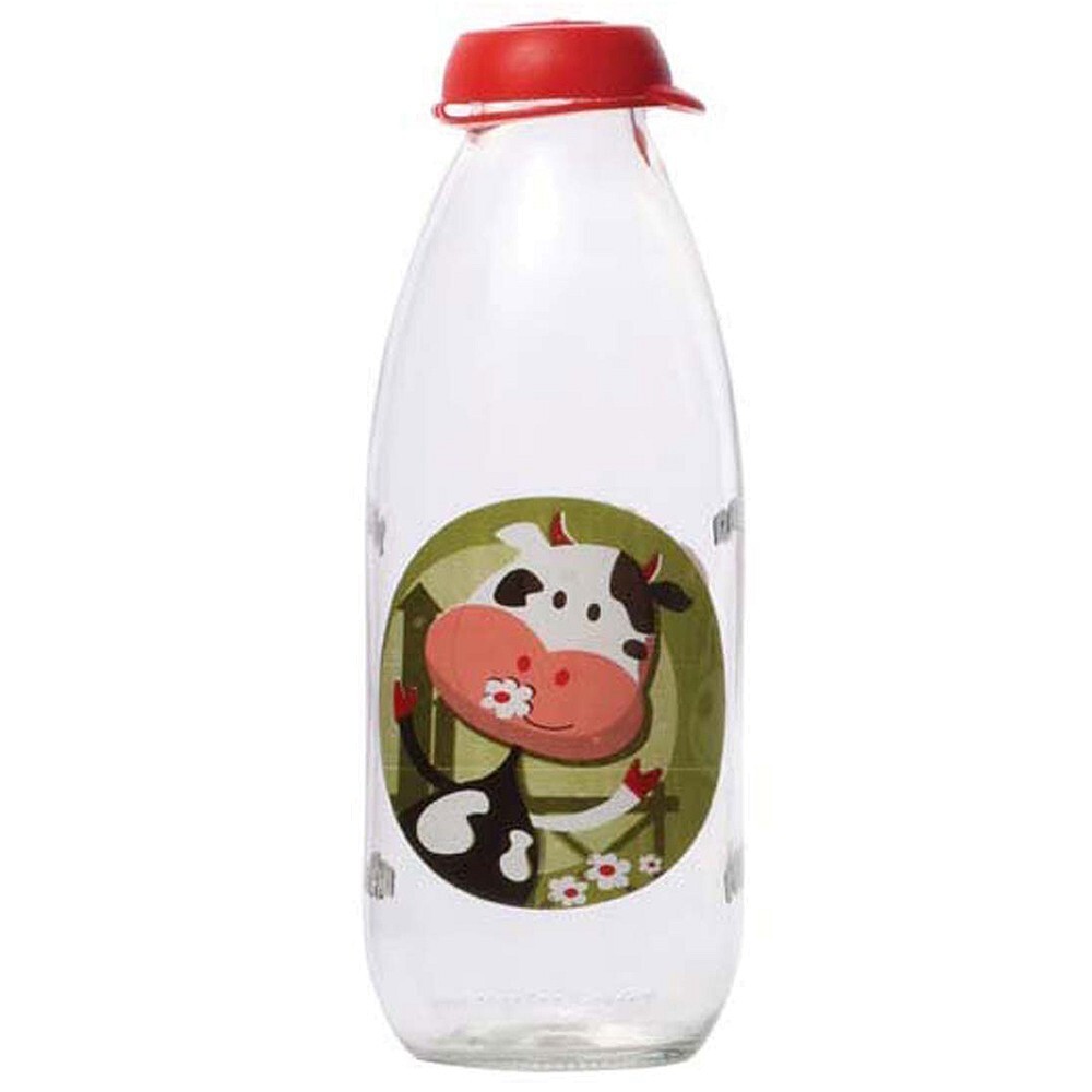 Chai Đựng Sữa Tươi Thủy Tinh Herevin Có Hoa Văn 111701 - 1000 ml