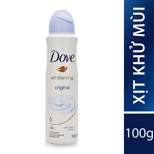 Chai xịt ngăn mùi dưỡng trắng da Dove Original 100g