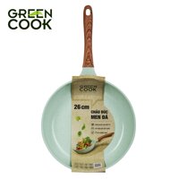 Chảo đúc đáy từ chống dính men đá ceramic xanh ngọc 26 cm Green Cook GCP06-26IH