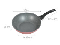 Chảo sâu nhôm chống dính vân đá đáy từ 28cm Happycook Aura AWP-28IH