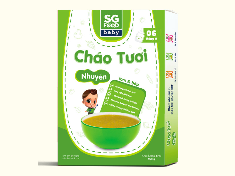 Cháo tươi nhuyễn SG Food Tôm & Bắp 150g