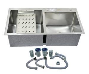 Chậu rửa bát 2 hố lệch Picenza HM8245-615 (inox 304)