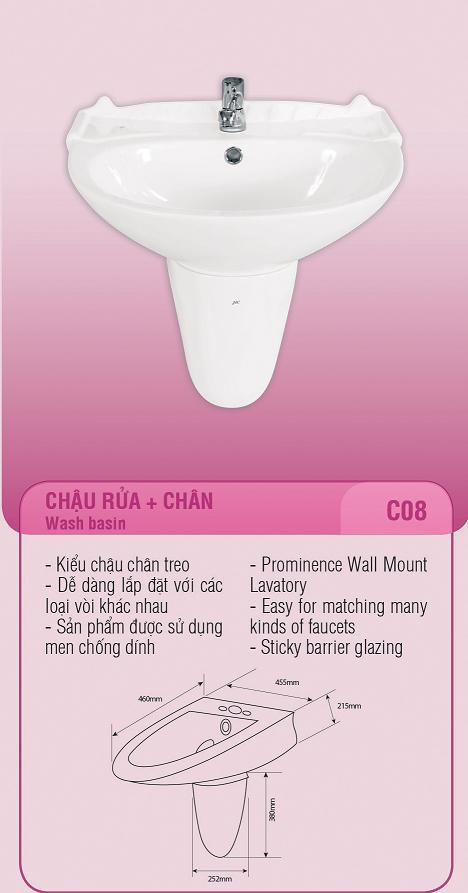 Chậu rửa mặt Hảo Cảnh HCC08